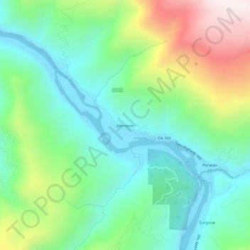Johnsons topographic map, elevation, terrain