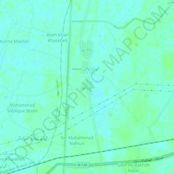 Khanpur topographic map, elevation, terrain