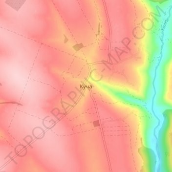 Kucha topographic map, elevation, terrain