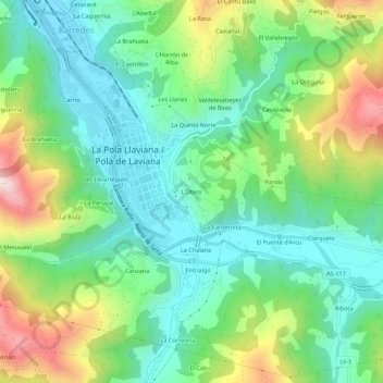 L'Otero topographic map, elevation, terrain