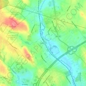 Rosemont topographic map, elevation, terrain