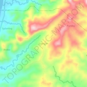 Lawigan topographic map, elevation, terrain