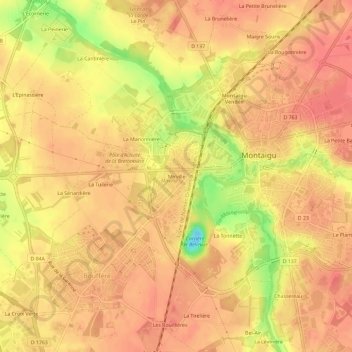 Mirville topographic map, elevation, terrain