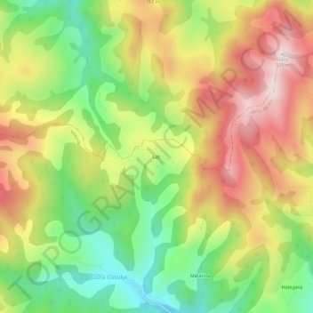 Laz topographic map, elevation, terrain