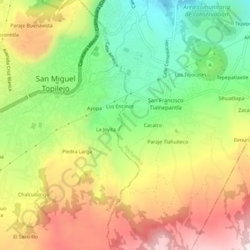 Zacatongo topographic map, elevation, terrain