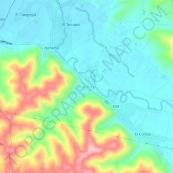 Ríochico topographic map, elevation, terrain