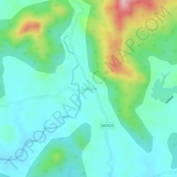 Gothos topographic map, elevation, terrain