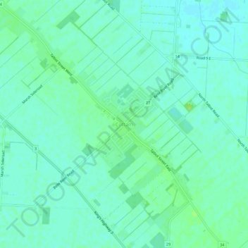 Cottam topographic map, elevation, terrain