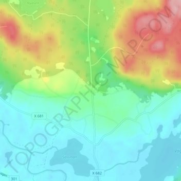 Knåda topographic map, elevation, terrain