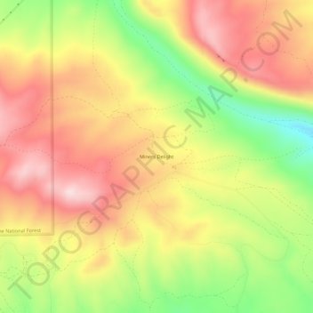 Miners Delight topographic map, elevation, terrain
