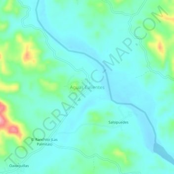 Aguas Calientes topographic map, elevation, terrain