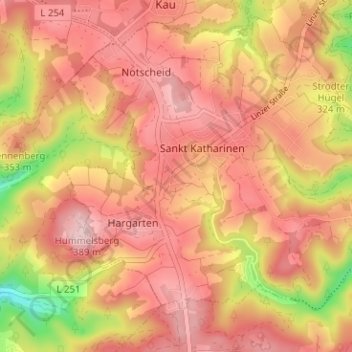 Noll topographic map, elevation, terrain