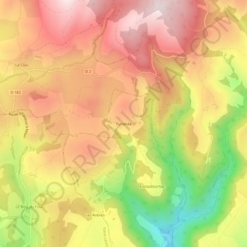 Turlande topographic map, elevation, terrain