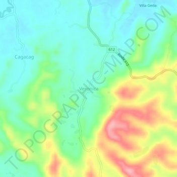 Veronica topographic map, elevation, terrain