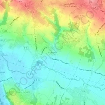 Plaine Basse topographic map, elevation, terrain