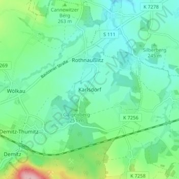 Karlsdorf topographic map, elevation, terrain