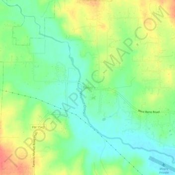 Reno topographic map, elevation, terrain