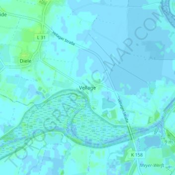 Vellage topographic map, elevation, terrain