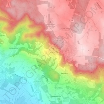 Steigen topographic map, elevation, terrain