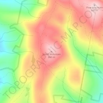 Smith Mountain topographic map, elevation, terrain