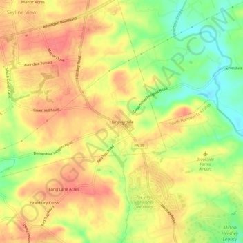 Hanoverdale topographic map, elevation, terrain