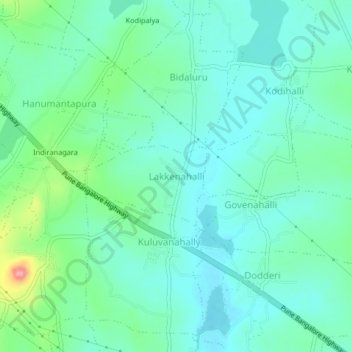 Lakkenahalli topographic map, elevation, terrain