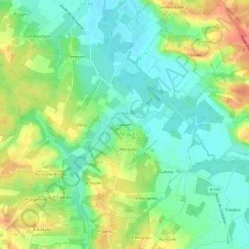 Lassalle topographic map, elevation, terrain