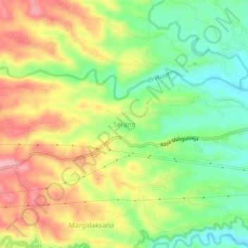 Serang topographic map, elevation, terrain