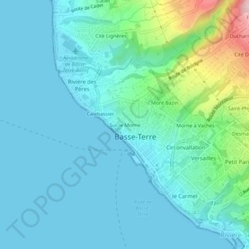 Sur le Morne topographic map, elevation, terrain