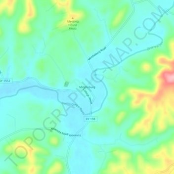 Middleburg topographic map, elevation, terrain