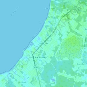 Central Park topographic map, elevation, terrain