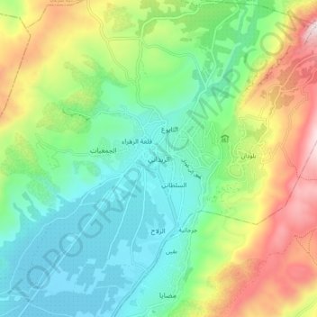 Az-Zabadani topographic map, elevation, terrain