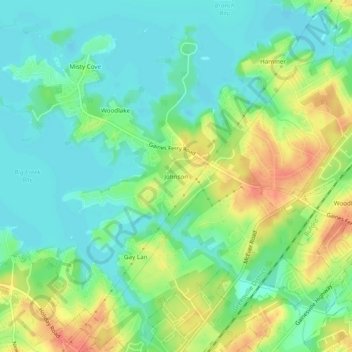 Johnson topographic map, elevation, terrain