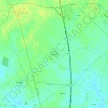 Outrouville topographic map, elevation, terrain