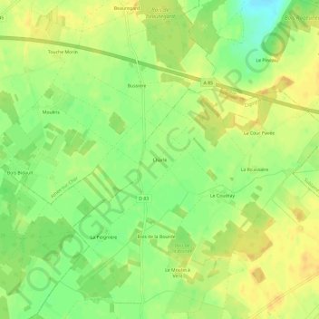 Charlé topographic map, elevation, terrain