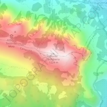Monte Bulgheria topographic map, elevation, terrain