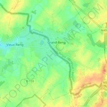 Lameries topographic map, elevation, terrain