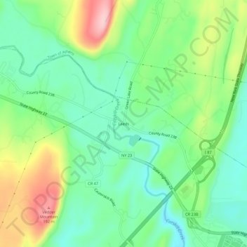 Leeds topographic map, elevation, terrain