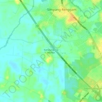 Kampung Haji Hashim topographic map, elevation, terrain