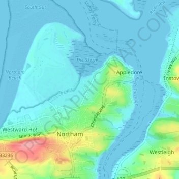 Watertown topographic map, elevation, terrain