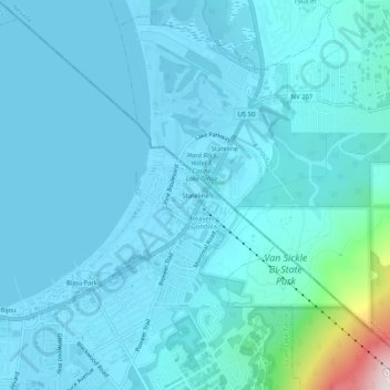 Stateline topographic map, elevation, terrain
