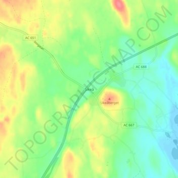 Sikeå topographic map, elevation, terrain