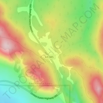 Kenosha Pass topographic map, elevation, terrain