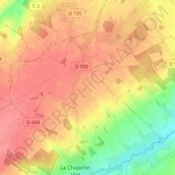 La Perrotière topographic map, elevation, terrain
