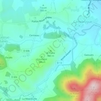 la Plane topographic map, elevation, terrain