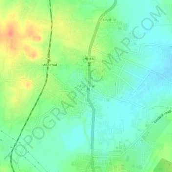 Medchal topographic map, elevation, terrain