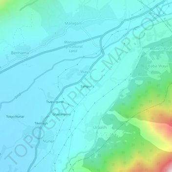 Sahipur topographic map, elevation, terrain