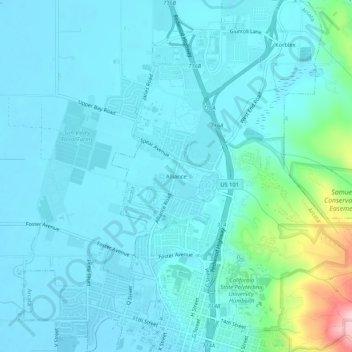 Alliance topographic map, elevation, terrain