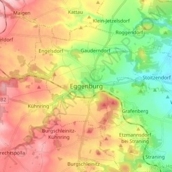 Eggenburg topographic map, elevation, terrain