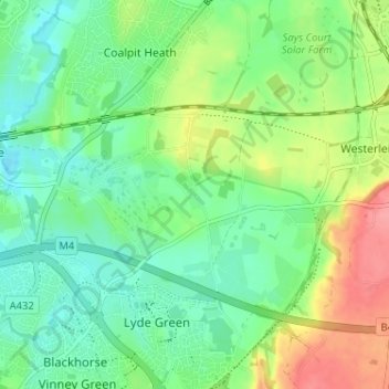 Henfield topographic map, elevation, terrain